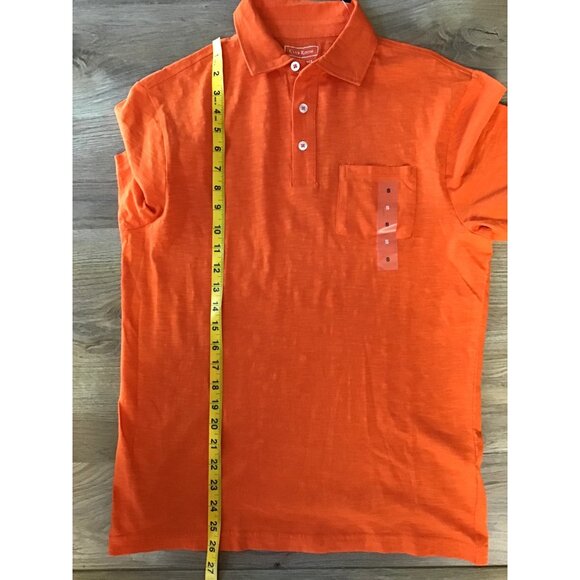 CLUB ROOM -MEN'S POLO SHORT SLEEVE ORANGE SHIRT SIZE SMALL-100% COTTON -NWT - Picture 6 of 6